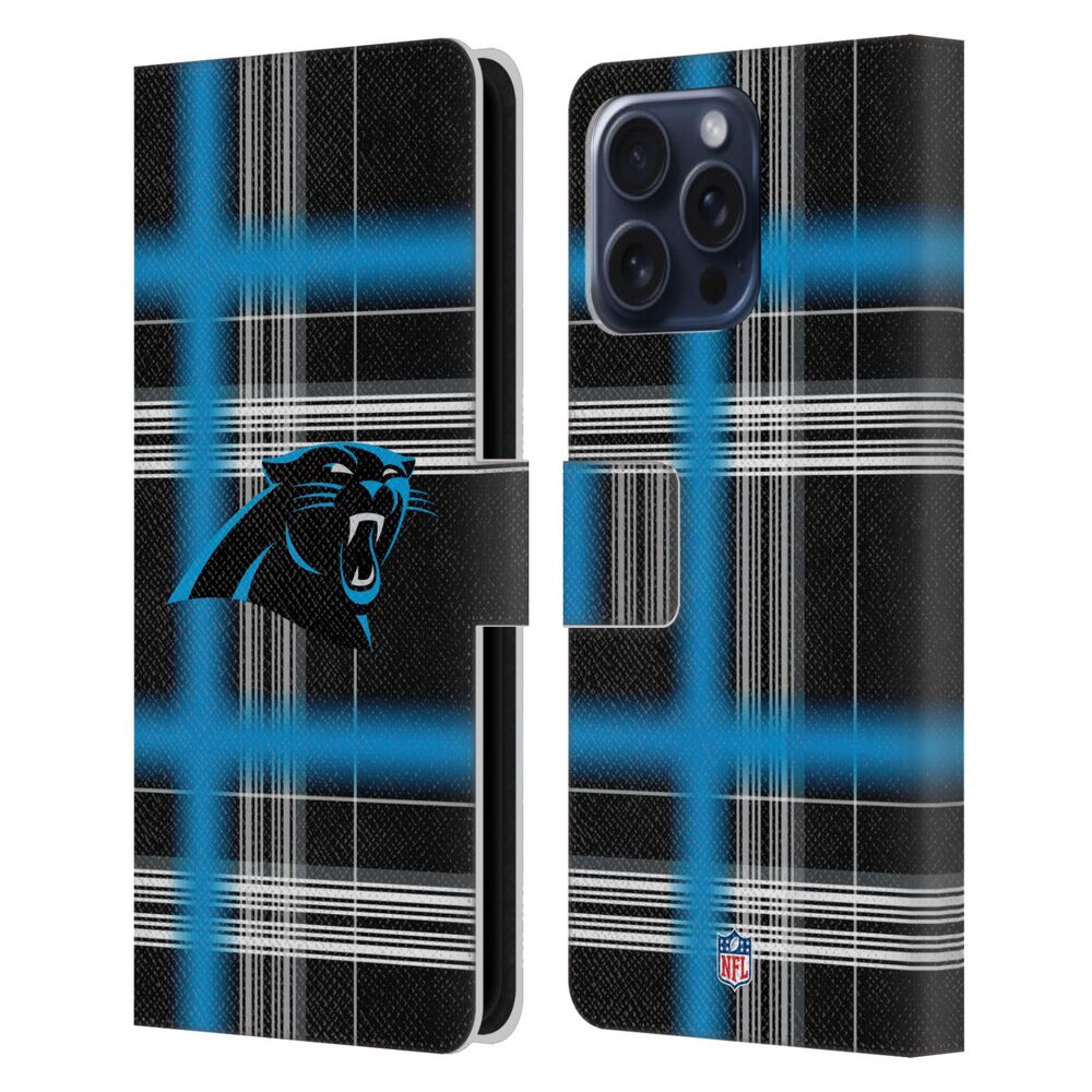 CAROLINA PANTHERS(NFL) カロライナパンサーズ カロライナパンサーズ - Plaid レザー手帳型 / Apple iPhoneケース 【公式 / オフィシャル】